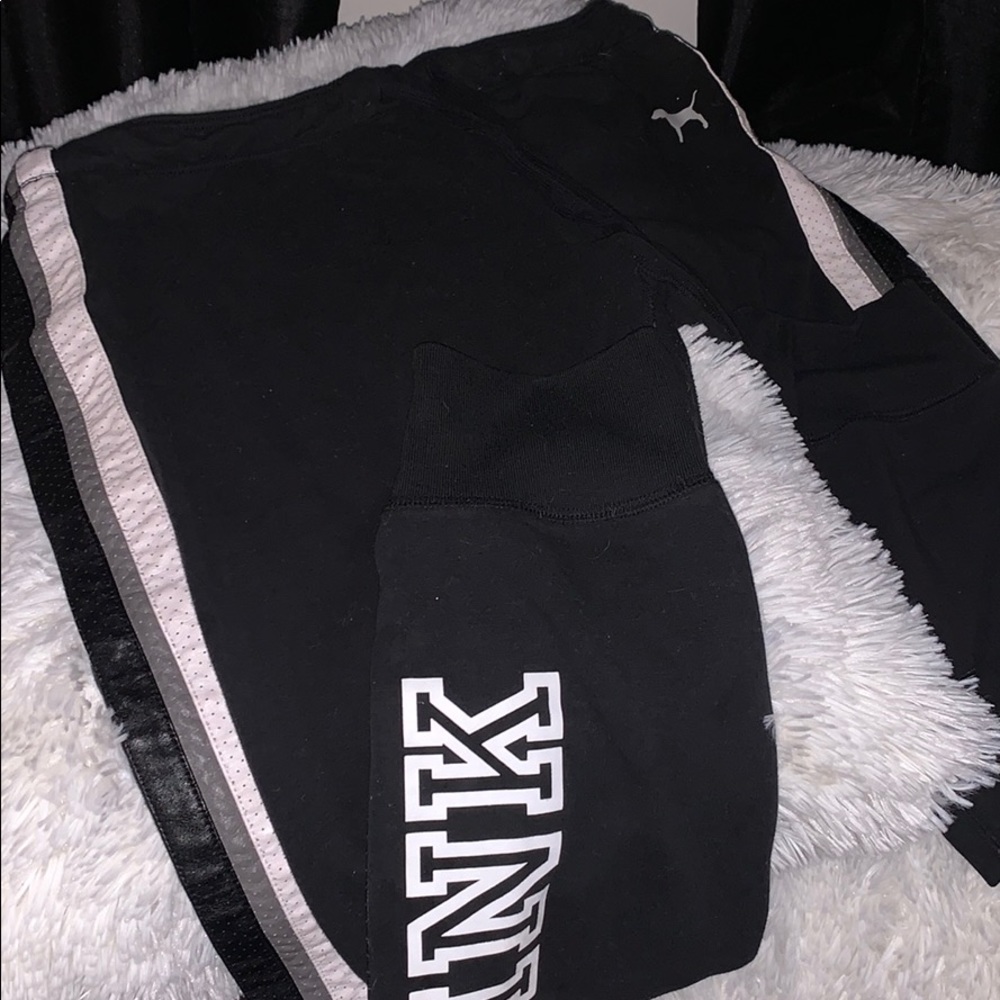 Leather Trim PINK Joggers